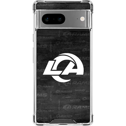 NFL Los Angeles Rams Black & White Google Pixel 7a Clear Case